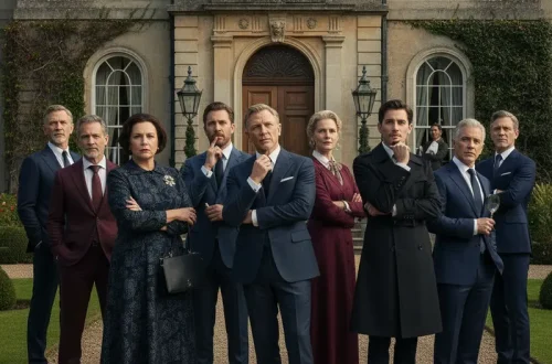 A city in shadows, representing the tonal shift in 'Knives Out 3'.